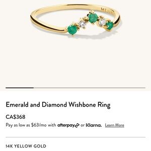 Emerald And Diamond Wishbone Ring Sz 10